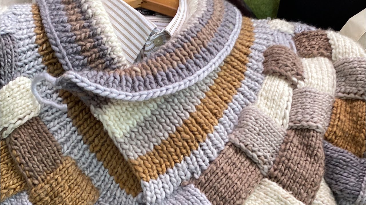 Como tejer sueter para caballero en Entrelac para Diestros
