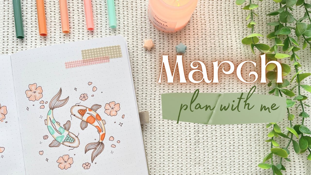 🎏 Планирование на март — Тема: карпы кои | Простой способ создания ежедневника для начинающих