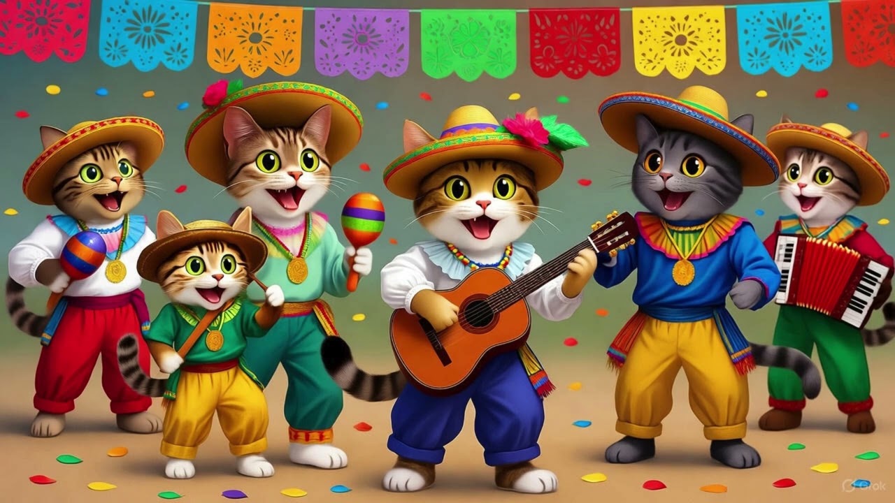 😹 VALLENATO GATUNO COMPLETO 🪗 Gatos con Acordeón y Caja 🎶