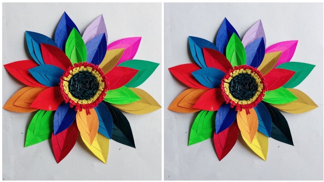 Beautiful Multicolour Paper Flower Craft/Easy Craft Ideas/Paper Craft/DIY Paper Flower 🌺