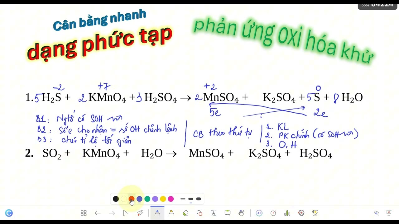 Cách cân bằng nhanh phản ứng oxi hóa khử phức tạp [nâng cao] #hoahoc10