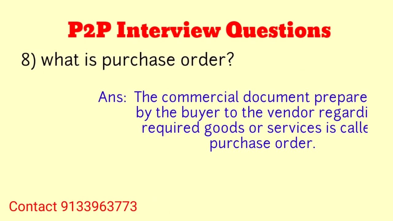 p2p interview questions and answers | procure to pay interview questions and answers