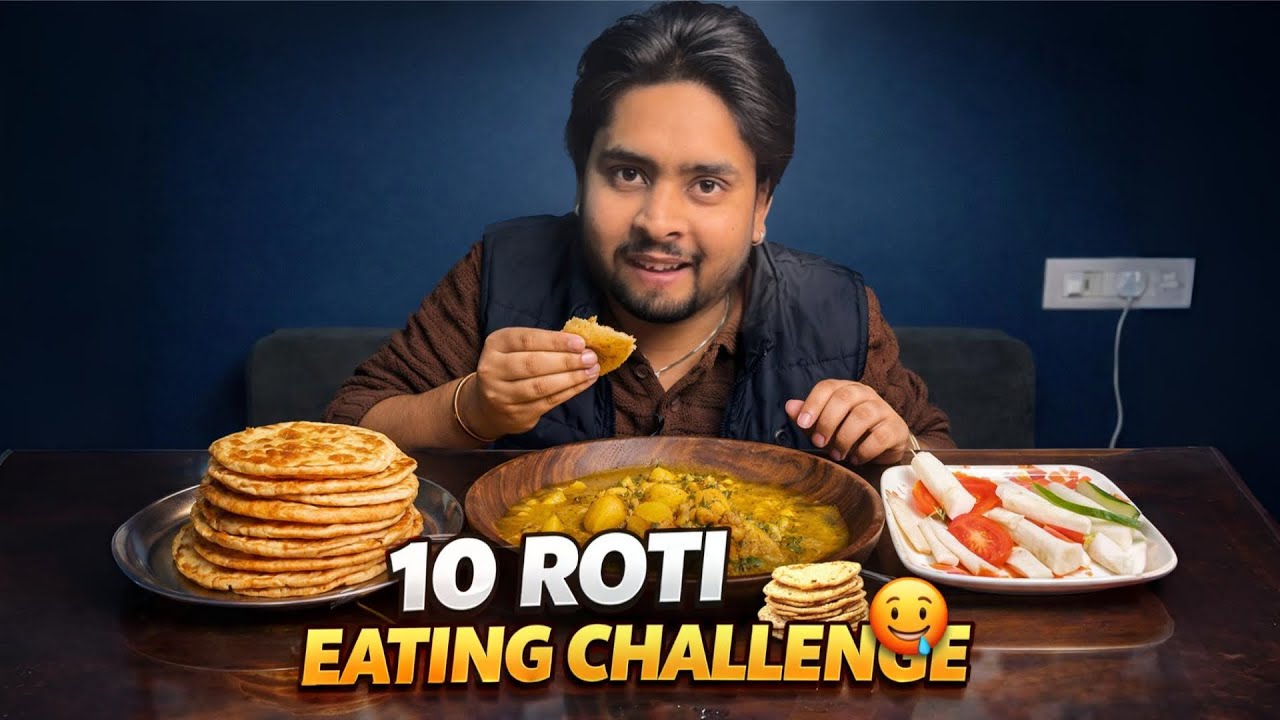 ASMR 10 Roti Eating Challenge