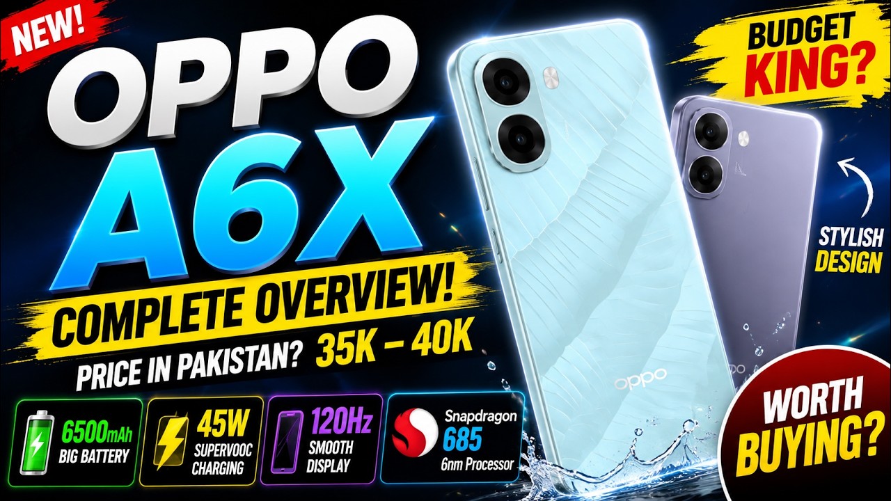 OPPO A6x Full Review & Unboxing | Snapdragon 685, 6500mAh Battery | Price & Launch in Pakistan