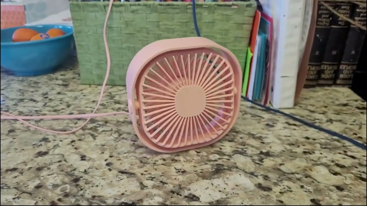 Review RJVW Small USB Desk Fan,3 Speeds Portable Table Fan, 4 inch Personal Mini Fan,Small Cooling