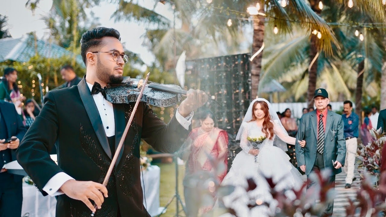 Christian Wedding Bridal Entry | Groom Playing Violin 🎻 | Abhishek Joe & Sebi Esther