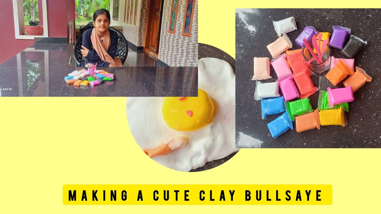 Make a cute clay bullsaye egg in minutes|✨
