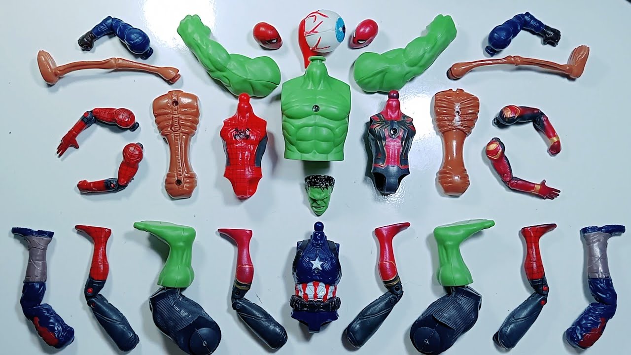 Assemble Superhero Marvel Toys // Captain America - Hulk - Sirenhead - Spiderman Avengers 