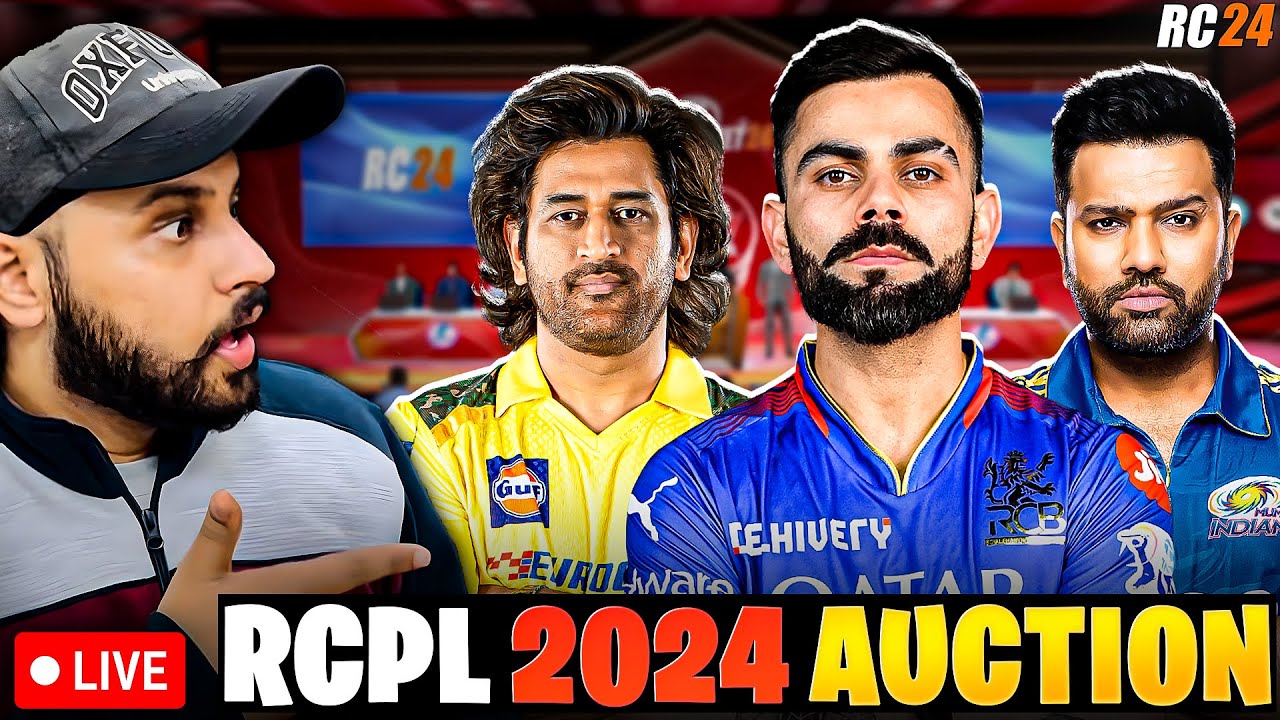 LIVE! MEGA *RCPL AUCTION* Buying Kohli, Dhoni, Rohit & More For RCB 😍 IN RC24 (REAL CRICKET 24)