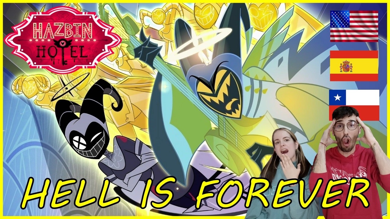ESPAÑOLES REACCIONAN A DOBLAJE LATINO VS ESPAÑOL VS INGLES DE HAZBIN HOTEL -  HELL IS FOREVER