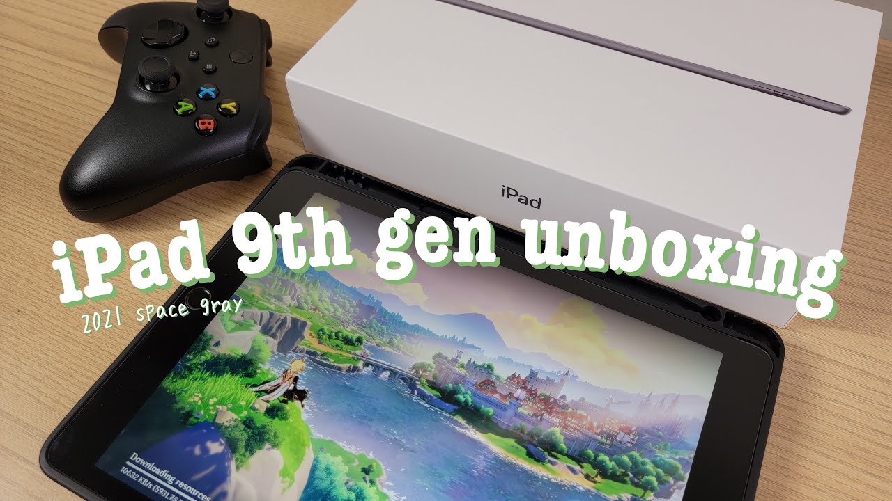 IPAD 9TH GEN 2021 10.2” UNBOXING  + Genshin Impact & accessories 📦✨ (Space Gray)