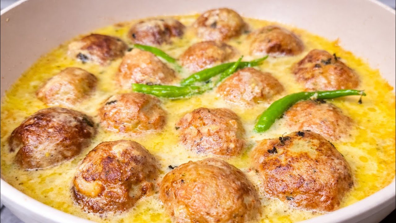 Shahi Chicken Malai Kofta With White Gravy | Afghani Kofta Recipe | Easy Kofta Recipe
