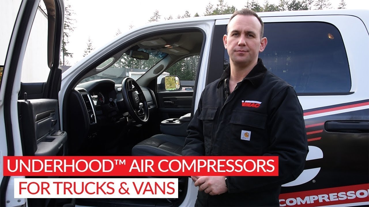 VMAC UNDERHOOD™ Air Compressors For Trucks & Vans Models From 40 CFM Up To 140 CFM