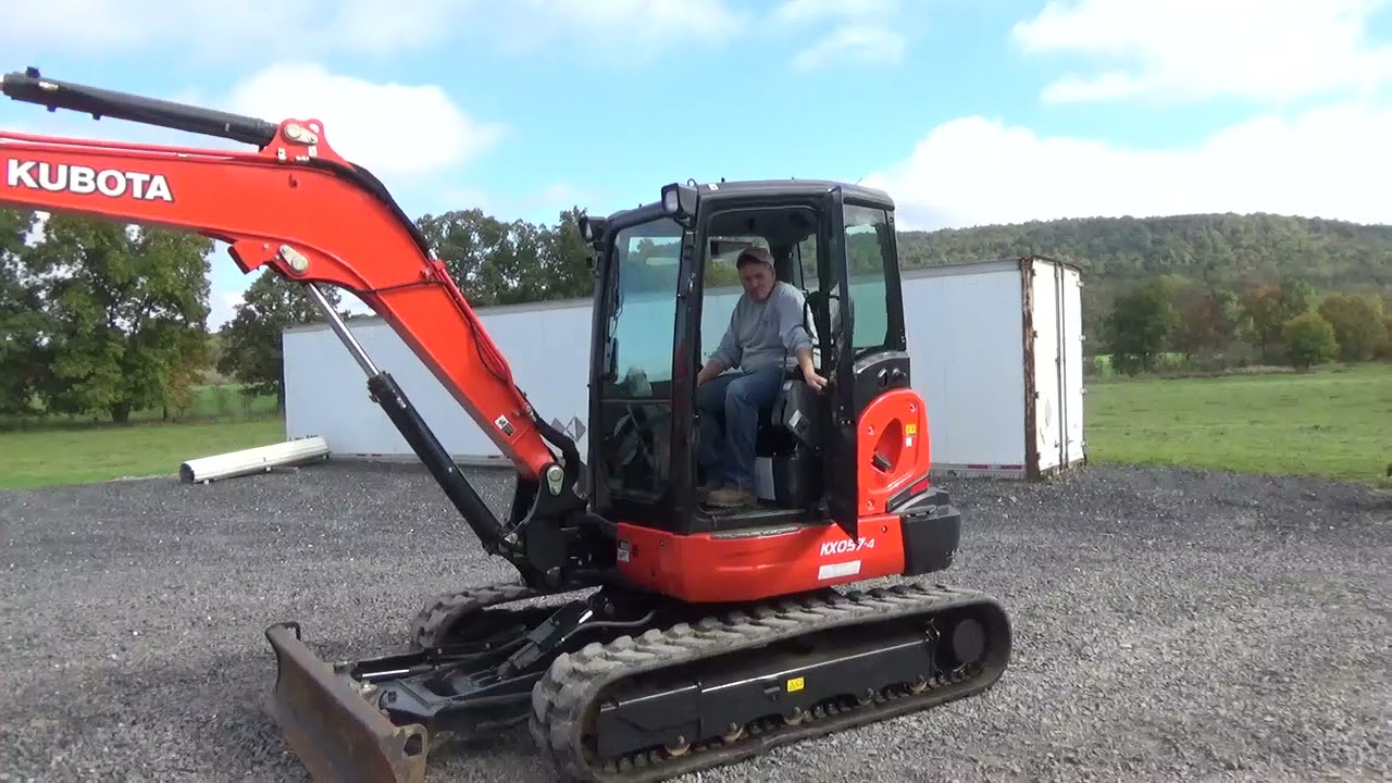 2019 Kubota KX057-4 Rubber Track Mini Excavator Cab Heat Air Thumb 2 Speed Coupler For Sale Nice
