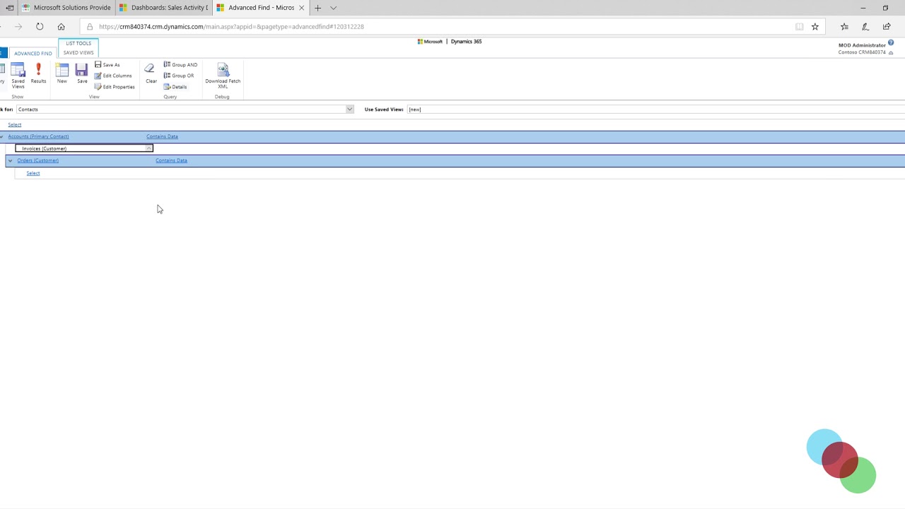 Dynamics 365 CRM - Using Advanced Find to search and report on your CRM data