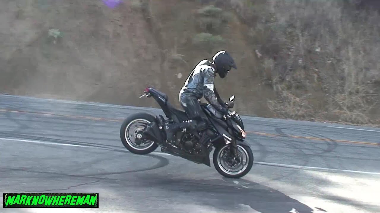 Kawasaki Z1000 Wheelie, Stoppie & Burn Out + Canyon Riding!