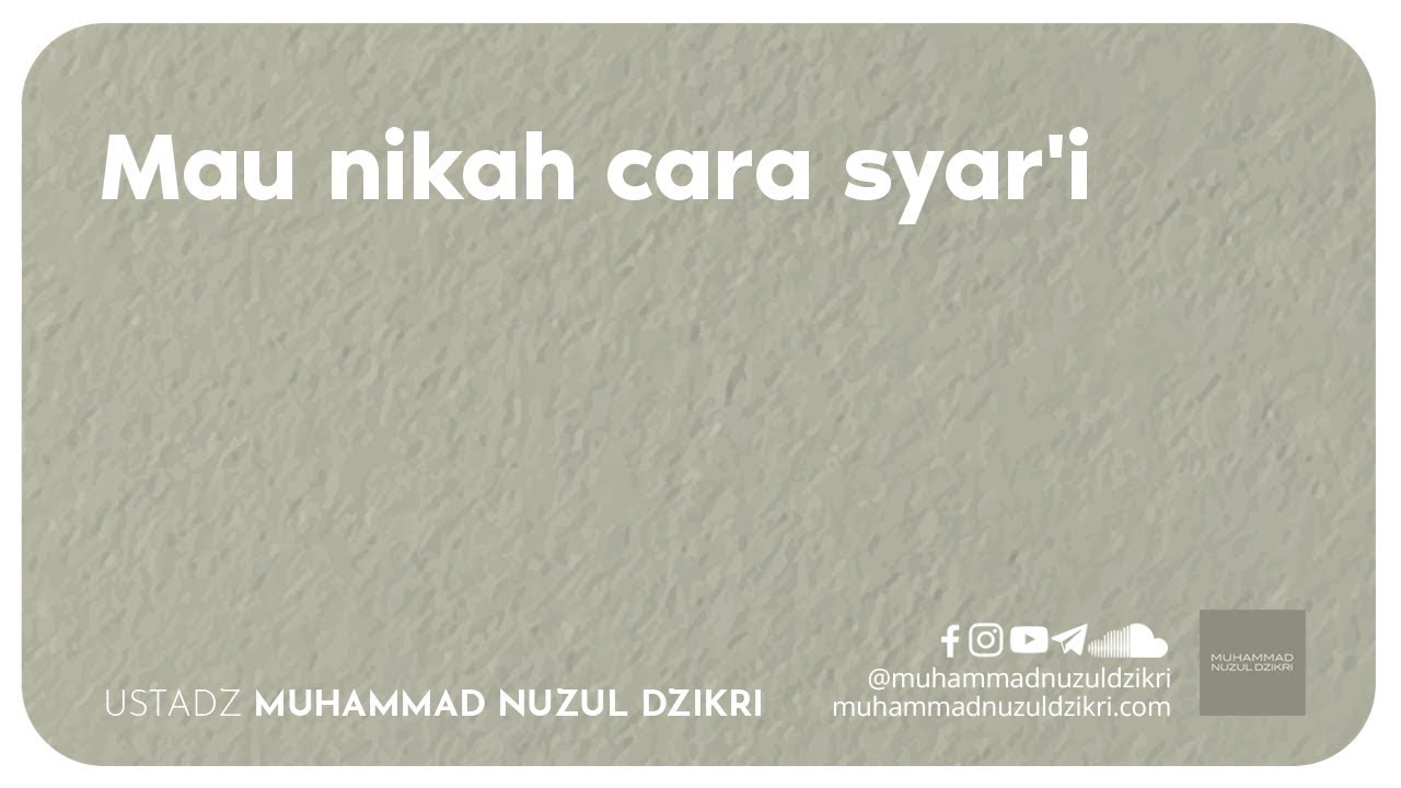 MAU NIKAH SECARA SYAR'I (5 menitan)