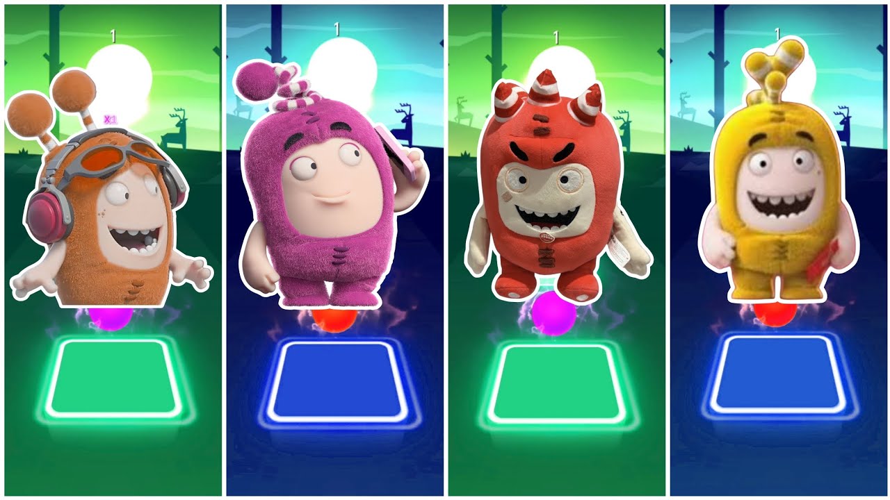 Oddbods Slick VS Oddbods Newt VS Oddbods Fuse VS Oddbods Bubbles - Tiles Hop Edm Rush🎶