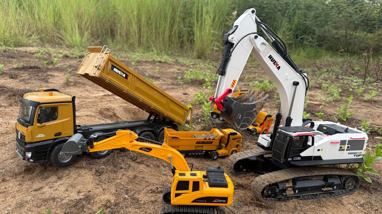 Very good location for creating a fish pond With RC Dump Trucks & Excavator Huina 1594 || 2026