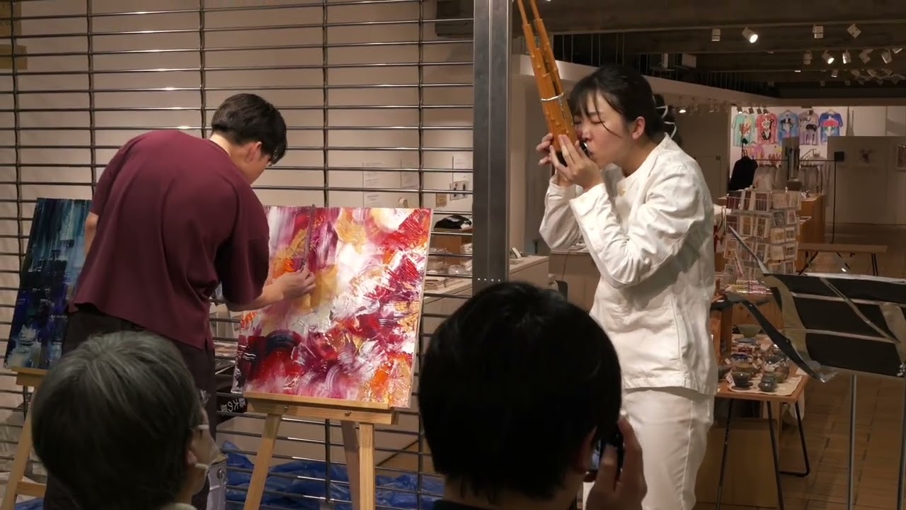てけてけってっててけてー　カニササレアヤコ×真田将太朗 ライブペインティング