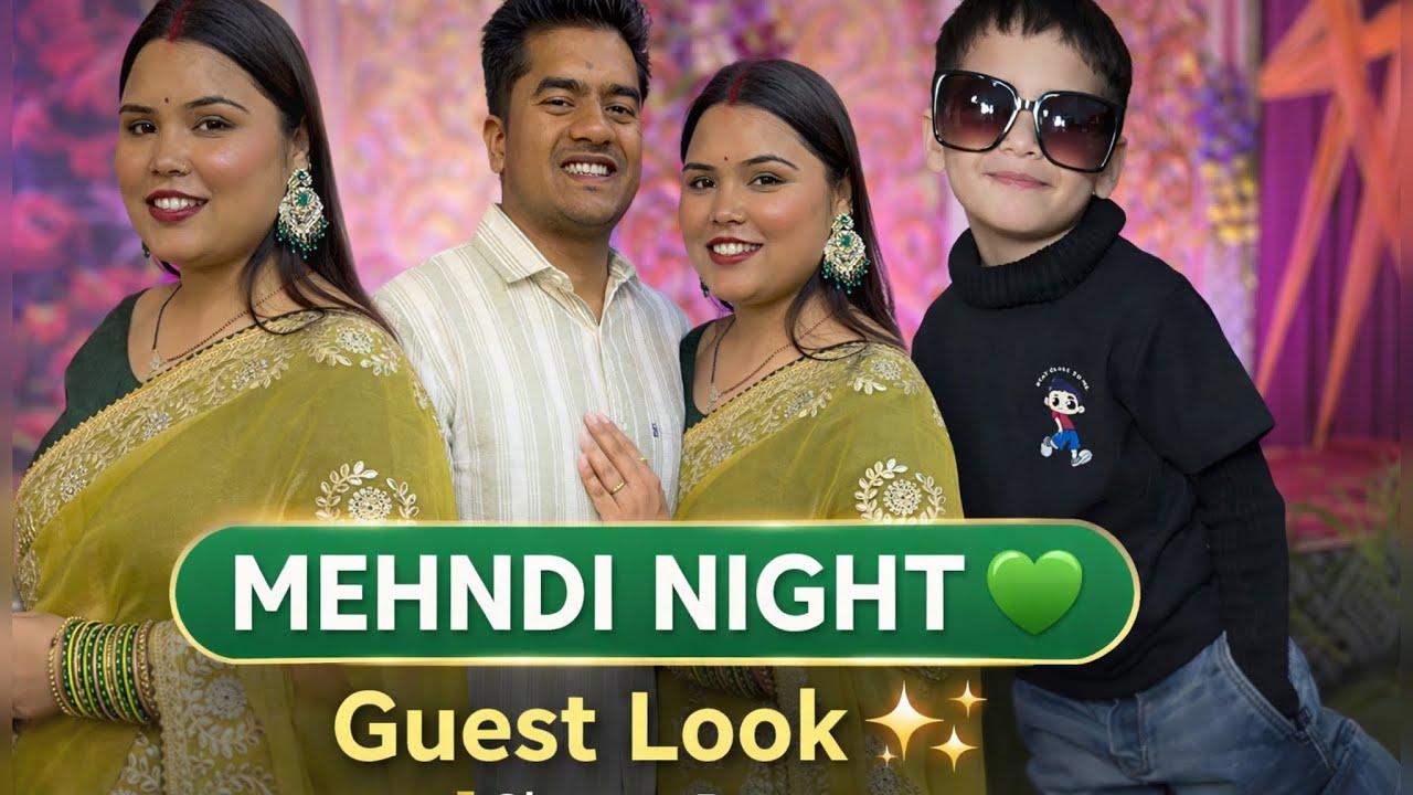 Mehndi Night Vlog 💛 | Guest Look in Saree 🥻| Shweta Rawat Gosain 