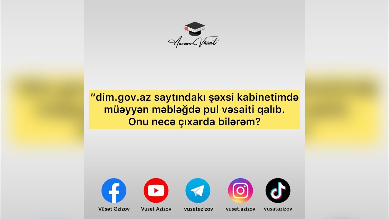 DİM şəxsi kabinetdə qalan pulu necə çıxarmaq olar? 2023
