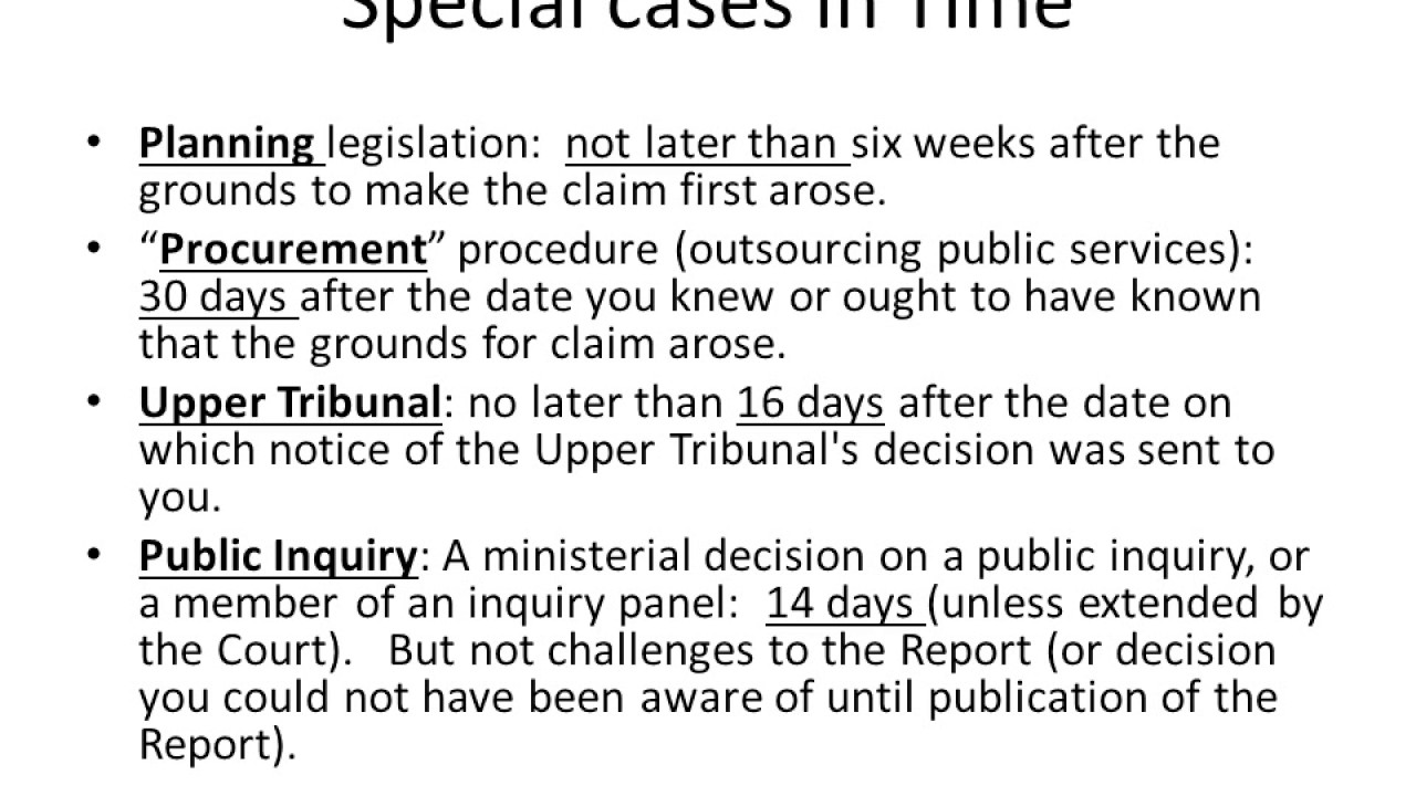 Judicial Review talk 2 procedure for starting a claim