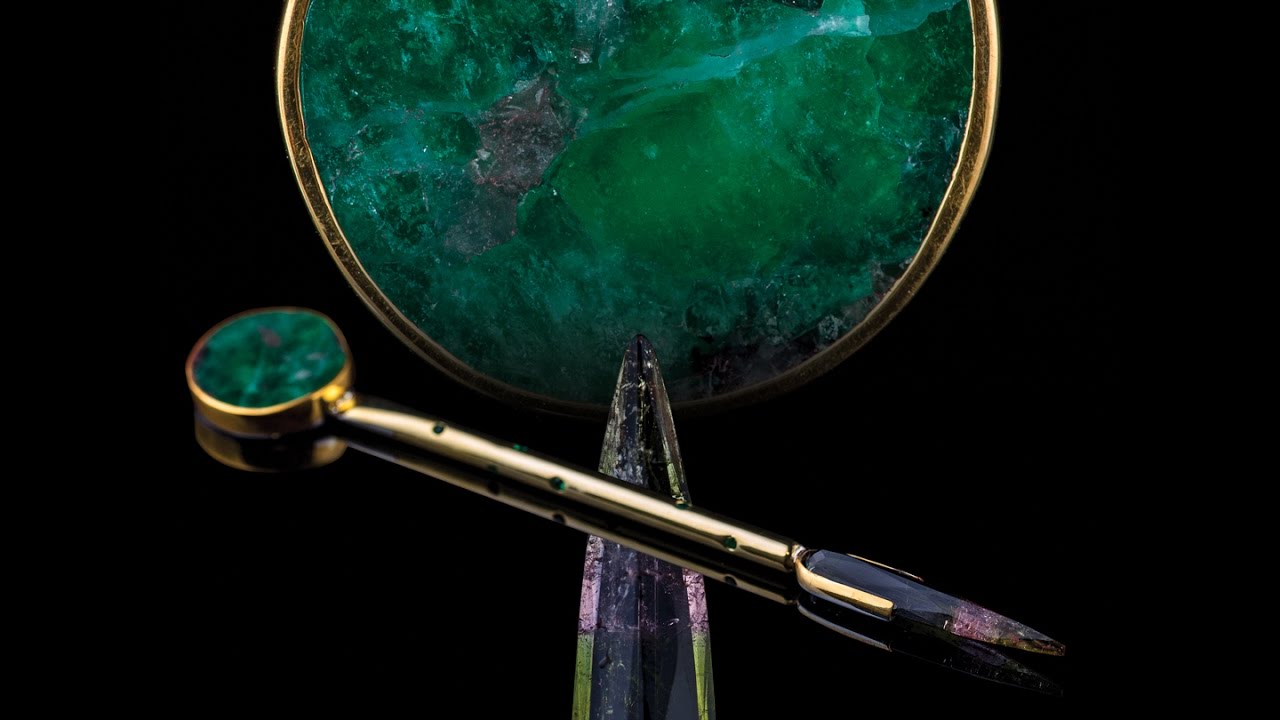 Tourmaline, Gold and Emerald dabber by Dustin Revere @diamond_dabbers || REVERE GLASS ||