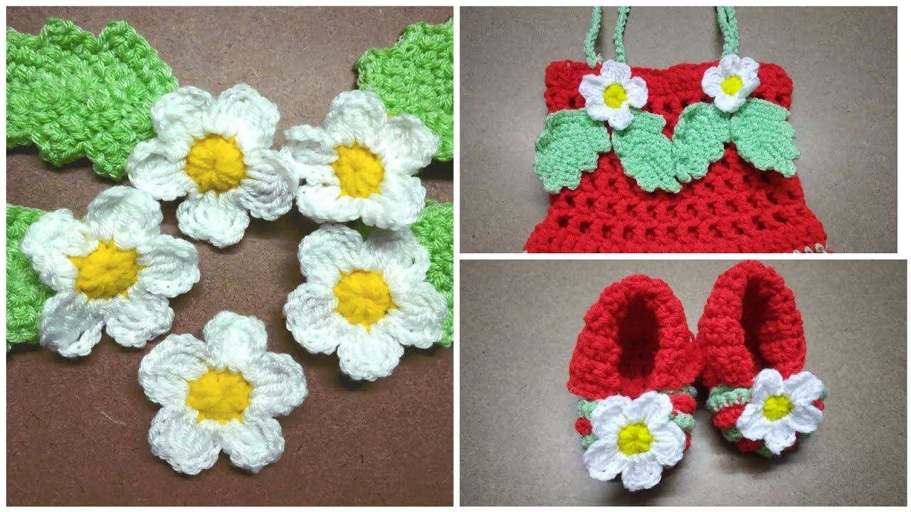 Crochet Daisy Flowers applique |How to Crochet Flowers for beginners | Crochet Motif