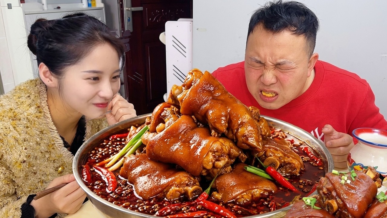 He's hogging all the braised trotters for himself? Guess what's on the menu for him—wasabi!
