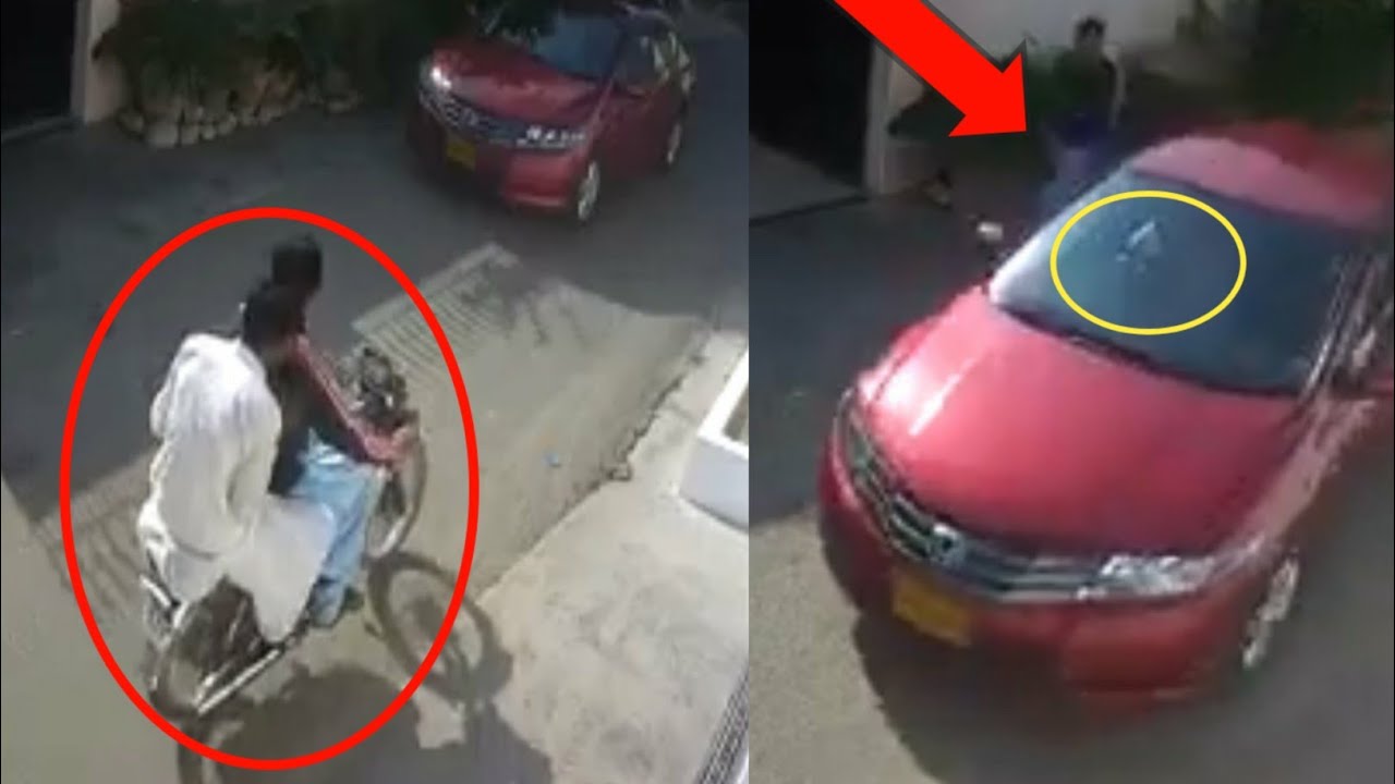 Karachi Street Crime - Car Robbery Failed CCTV Video Goes Viral.