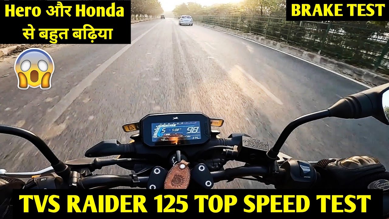 TVS RAIDER 125 Top Speed Test 🔥| 0-60 kmph Top Speed Brake Test 😮 | JD Vlogs Delhi
