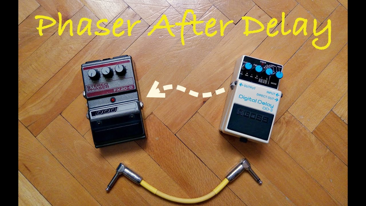 Experimental #1: PHASER after DELAY (DOD Stereo Phaser USA, Boss DD-3 Japan)