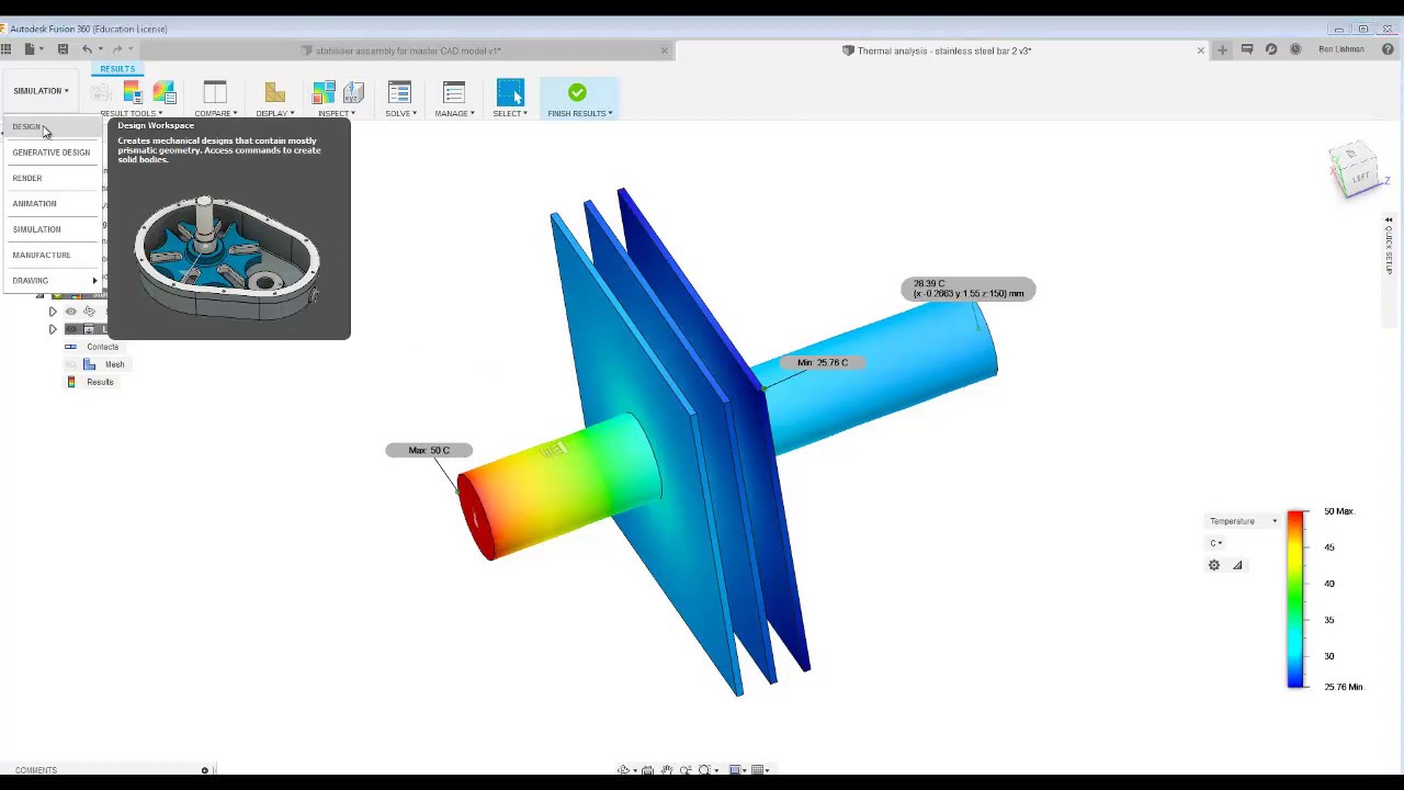 Thermal analysis - stainless steel pipe with heat sink