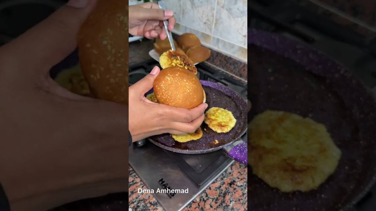 همبورجر البانيه والخضروات 😋😋