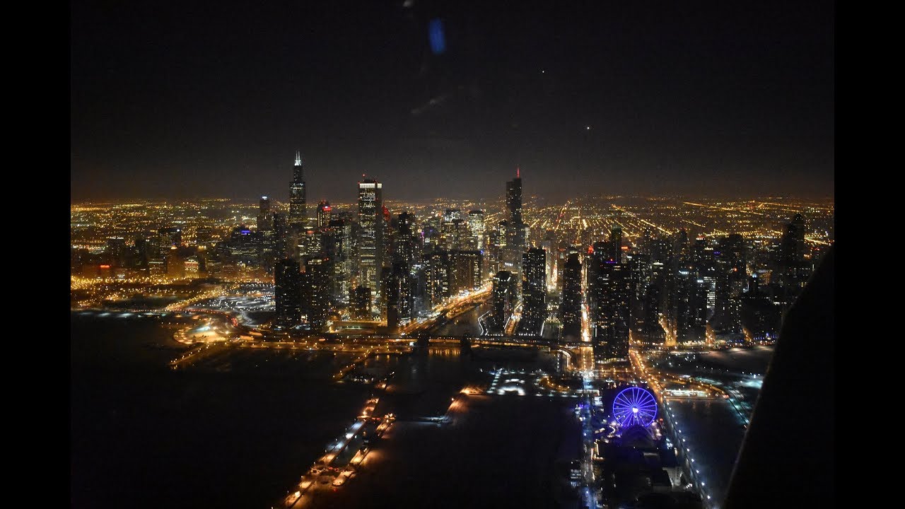Flying At Night | Chicago Skyline Flight | ATC Audio