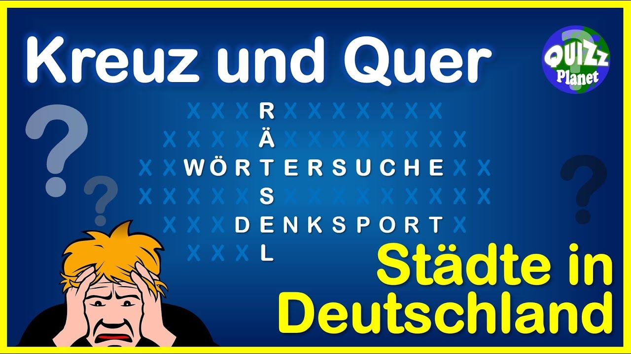 Wortsuche - Städte in Deutschland - Deutsch - Quiz, Rätsel zum Lösen, Rätsel deutsch, Denksport
