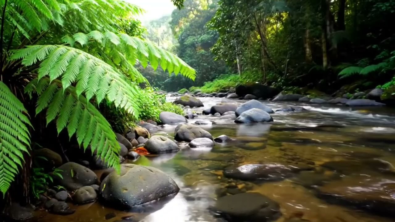 Night River Flow with Crickets and Wind