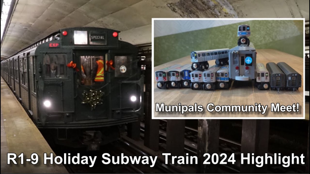 NYC MTA R1-9 Holiday Subway Train - Munipals MTA Community Ride Highlight @Trainman6000