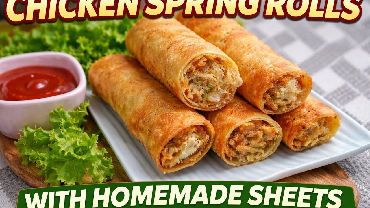Crispy Chicken Spring Rolls with Homemade Sheets |Perfect Crispy Chicken Spring Rolls | Iftar snack