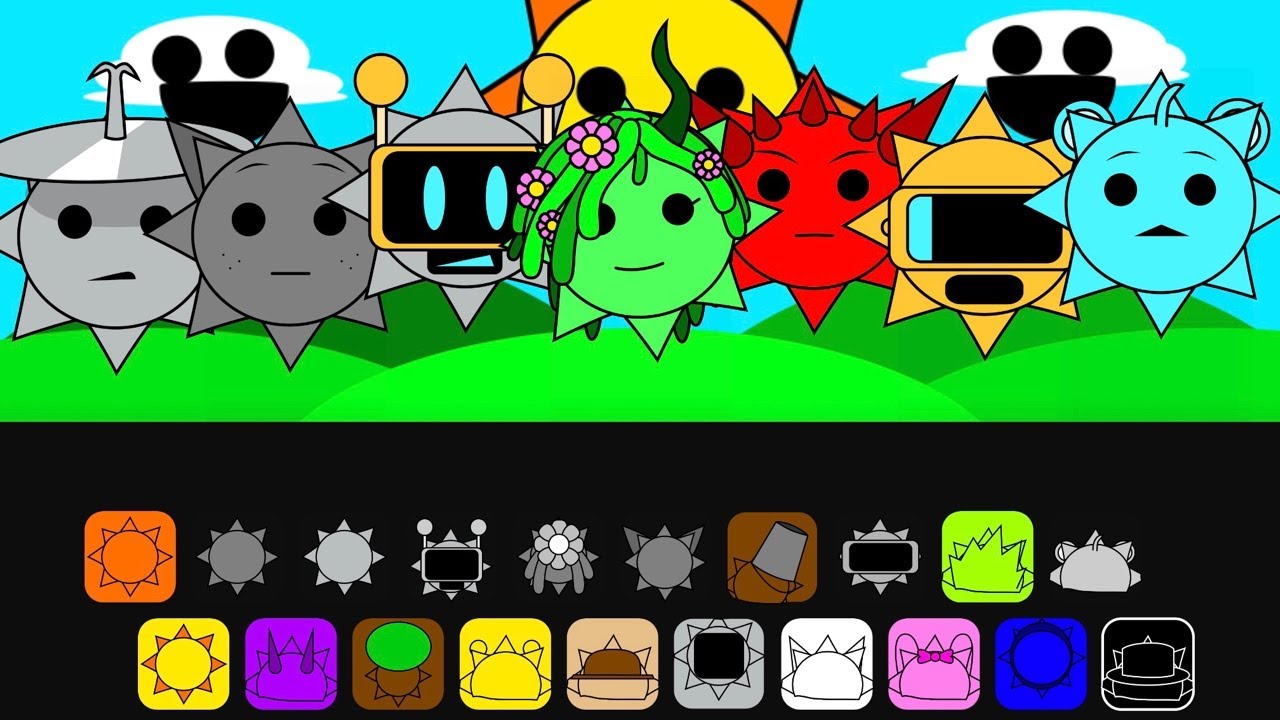 SPRUNKI : MR SUN MOD ALL CHARACTERS ARE SUN FORM - SPRUNKI INCREDIBOX