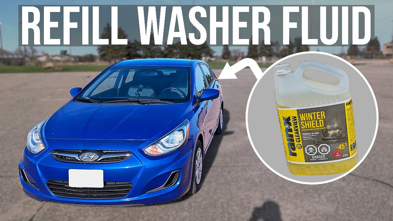 How to Refill Windshield Washer Fluid - Hyundai Accent (2012-2017)