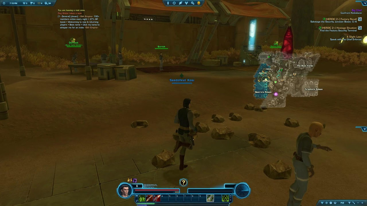 SWTOR Livestream (Lvl 6 Sith Bounty Hunter)