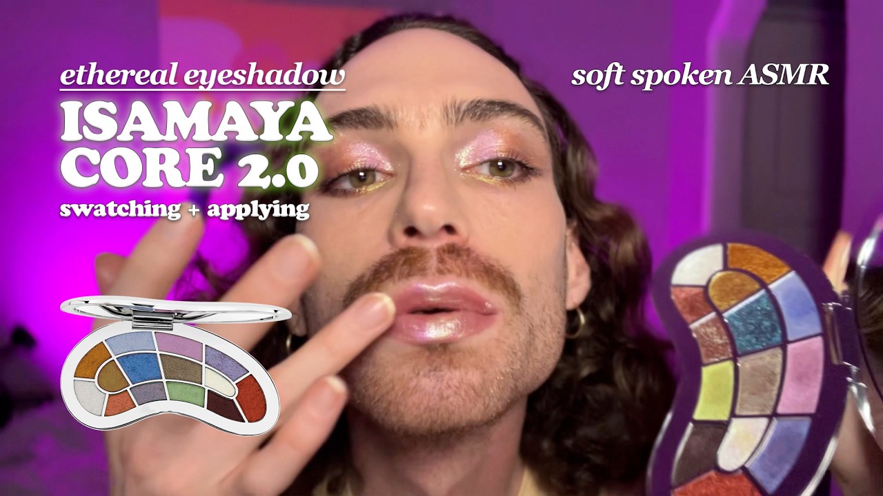 Распаковка палетки теней Soft-Spoken ASMR Isamaya Core 2.0 + свотчи ✨ Неземной макияж для нависши...