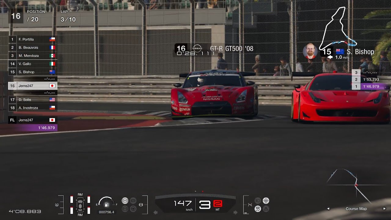【GT7】Weekly Challenges：ワールドツーリングカー800：ドランゴレイル・シーサイド・逆走：GT R GT500 '08