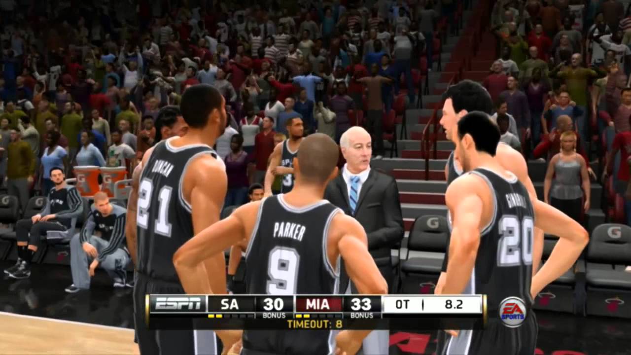 NBA Live 14 Next Gen Gameplay - Heat vs Spurs Double Overtime | NBA Live 14 PS4 Gameplay