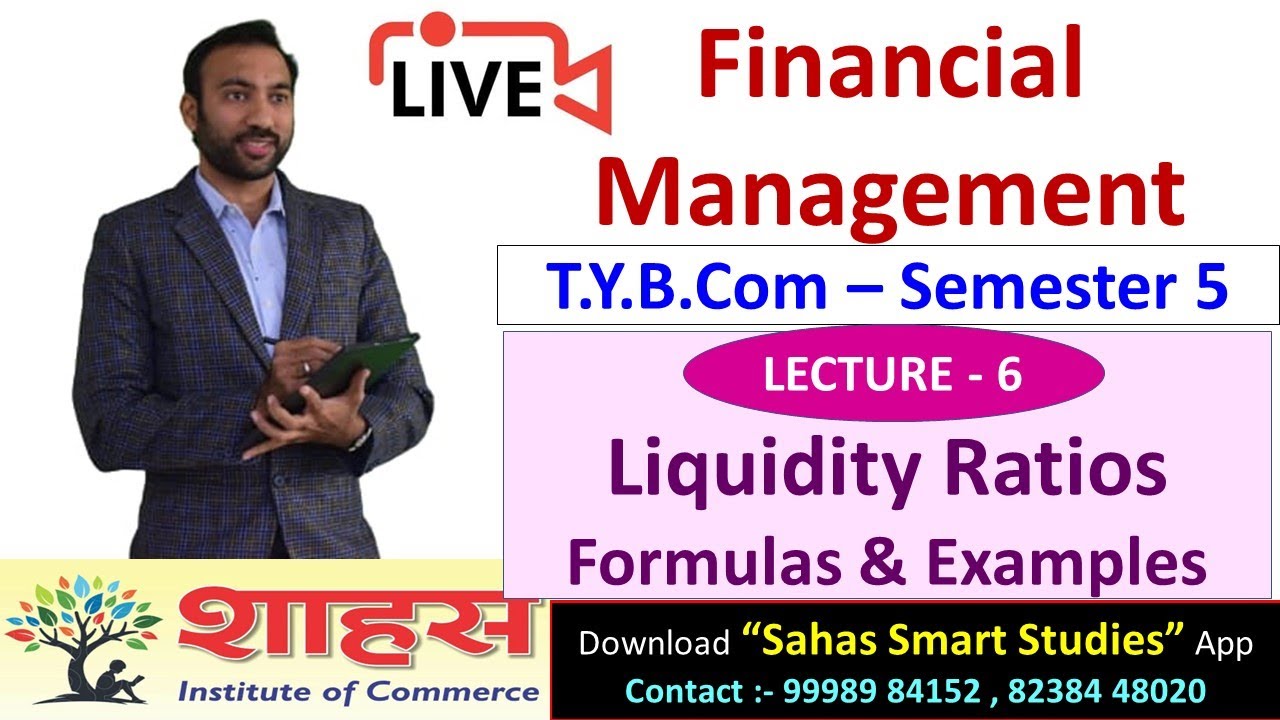 Financial Management | Ratio Analysis || Lect 6 Liquidity Ratio Formulas & Sums #msudigital #tybcom