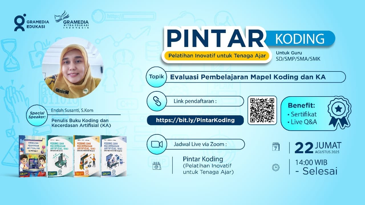 PINTAR (Pelatihan Inovatif untuk Tenaga Ajar) Koding - 𝐄𝐯𝐚𝐥𝐮𝐚𝐬𝐢 𝐒𝐞𝐫𝐢𝐚𝐥 𝐊𝐨𝐝𝐢𝐧𝐠 𝐒𝐃,𝐒𝐌𝐏, 𝐝𝐚𝐧 𝐒𝐌𝐀/𝐒𝐌𝐊