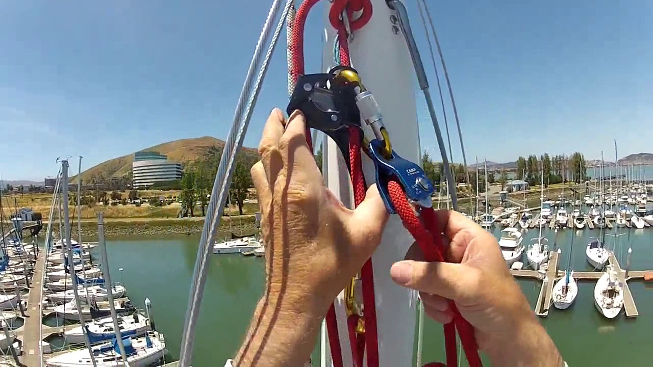 Unassisted mast climbing with a GriGri. No voiceover.