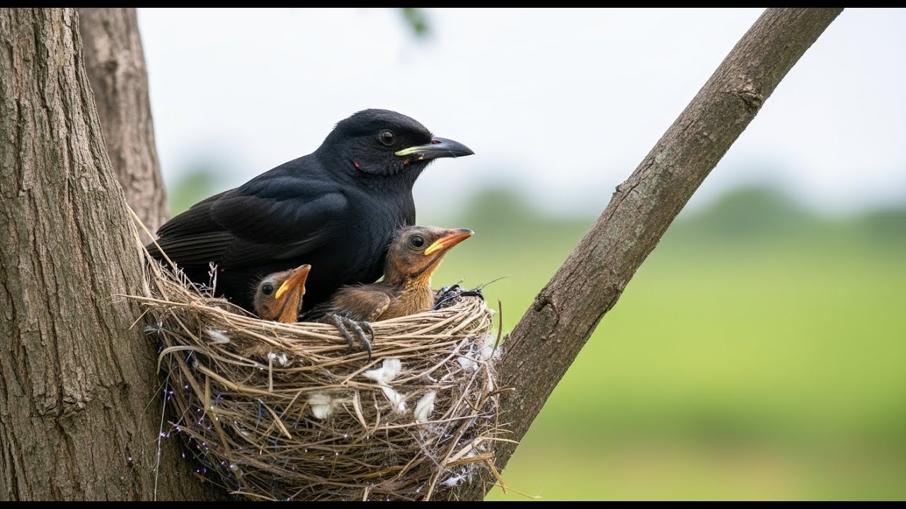 A Mother’s Watchful Care in a Crow's Nest!!